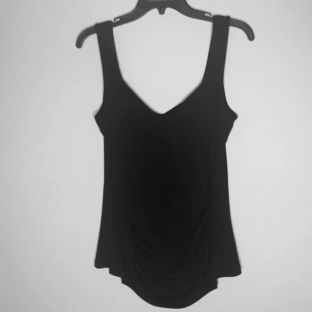 Laundry by Shelli Segal Wide-Strappy Black Top, Size M